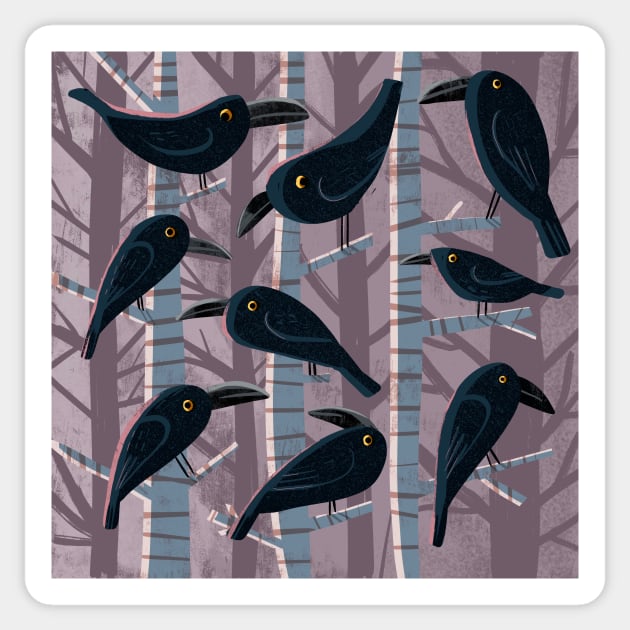 Crows Sticker by Gareth Lucas